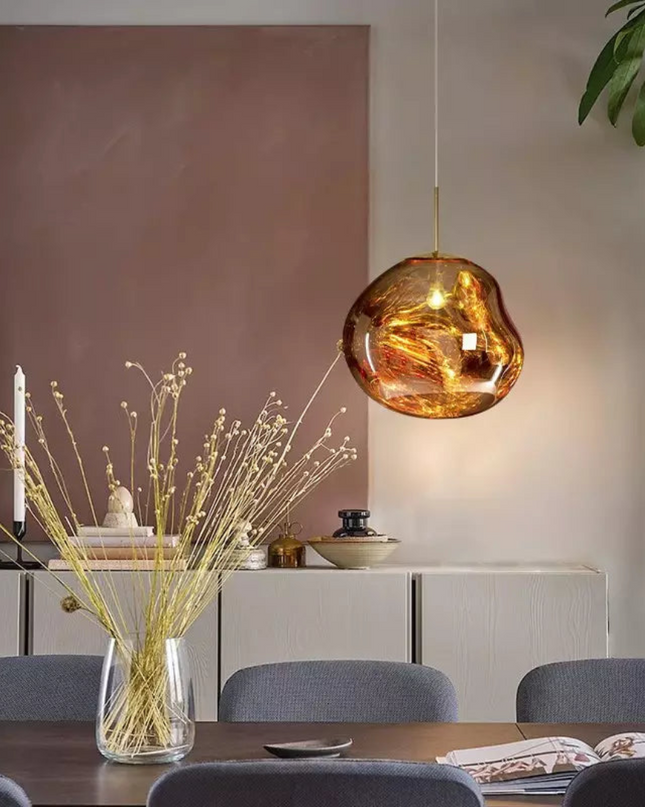 Organiczna Lampa Wisząca Kula do Salonu – Oświetlenie Nad Stół w Żywych Kolorach, E27, Wysoka Jakość, 4 Rozmiary 4