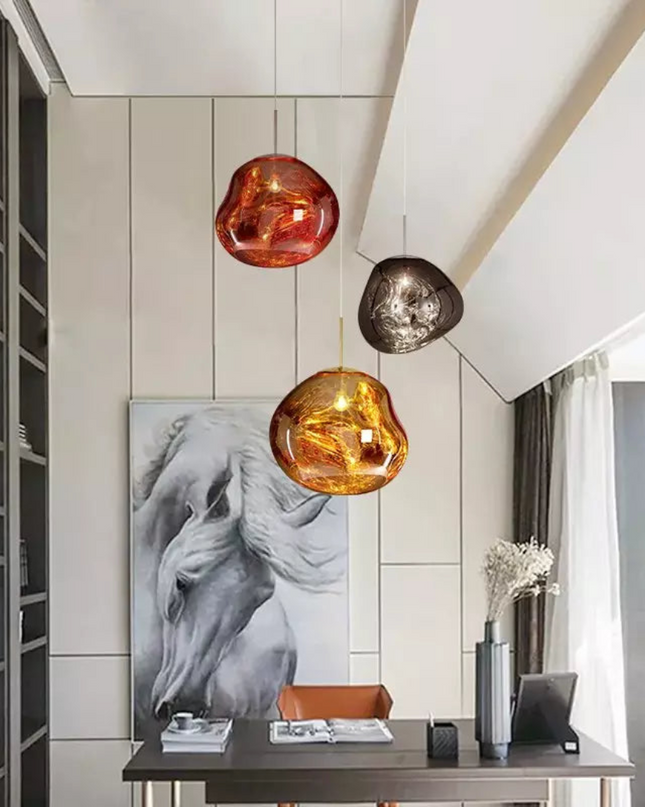 Organiczna Lampa Wisząca Kula do Salonu – Oświetlenie Nad Stół w Żywych Kolorach, E27, Wysoka Jakość, 4 Rozmiary 5