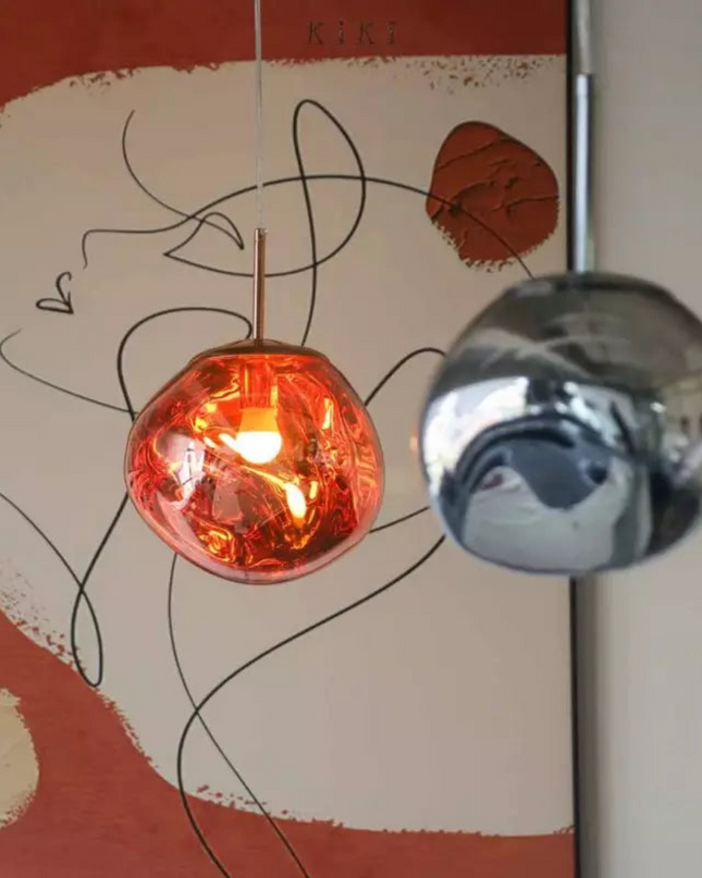 Organiczna Lampa Wisząca Kula do Salonu – Oświetlenie Nad Stół w Żywych Kolorach, E27, Wysoka Jakość, 4 Rozmiary 7