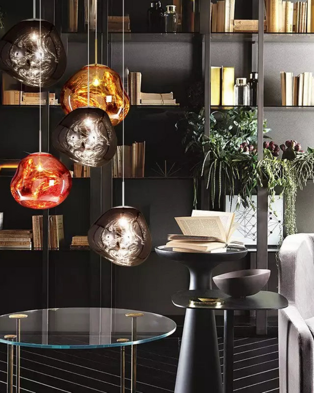 Organiczna Lampa Wisząca Kula do Salonu – Oświetlenie Nad Stół w Żywych Kolorach, E27, Wysoka Jakość, 4 Rozmiary 8