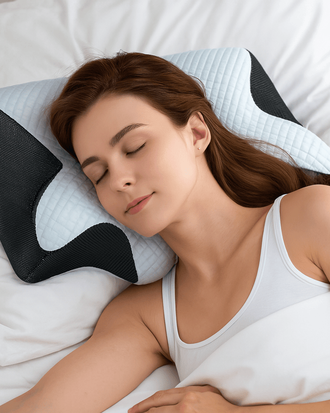 Ortopedyczna poduszka z pianki memory z podparciem szyi i ramion – ergonomiczna poduszka konturowa dla osób śpiących na boku i plecach 0