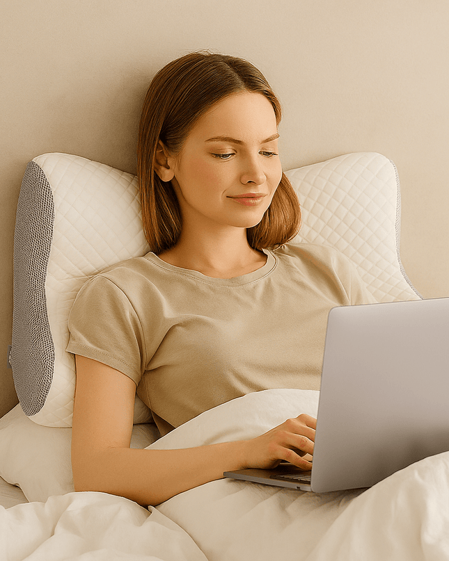 Ortopedyczna poduszka z pianki memory z podparciem szyi i ramion – ergonomiczna poduszka konturowa dla osób śpiących na boku i plecach 4