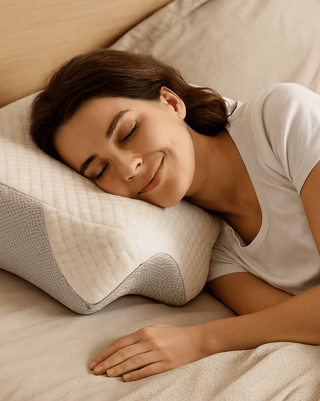 Ortopedyczna poduszka z pianki memory z podparciem szyi i ramion – ergonomiczna poduszka konturowa dla osób śpiących na boku i plecach 7