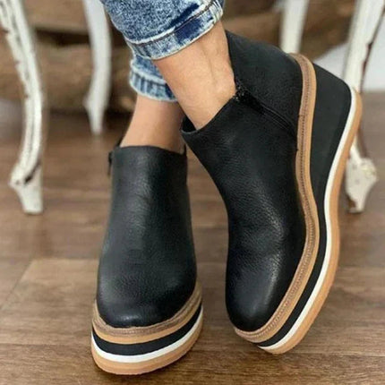 Ortopedyczne, wodoodporne buty z łatwym bocznym zamkiem błyskawicznym – elegancki jesienno-zimowy design – wygodne obuwie na co dzień 1