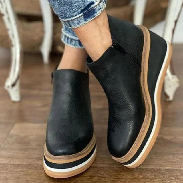 Ortopedyczne, wodoodporne buty z łatwym bocznym zamkiem błyskawicznym – elegancki jesienno-zimowy design – wygodne obuwie na co dzień 1