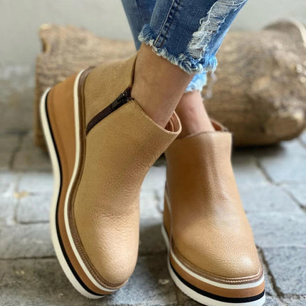 Ortopedyczne, wodoodporne buty z łatwym bocznym zamkiem błyskawicznym – elegancki jesienno-zimowy design – wygodne obuwie na co dzień 3