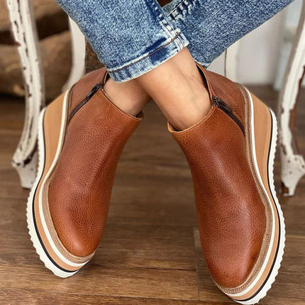 Ortopedyczne, wodoodporne buty z łatwym bocznym zamkiem błyskawicznym – elegancki jesienno-zimowy design – wygodne obuwie na co dzień 5
