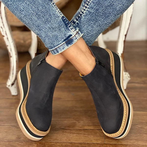 Ortopedyczne, wodoodporne buty z łatwym bocznym zamkiem błyskawicznym – elegancki jesienno-zimowy design – wygodne obuwie na co dzień 7