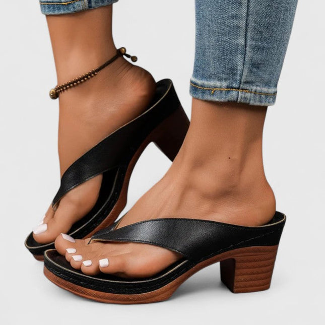 Ortopedyczne buty damskie na obcasie z ergonomiczną wkładką i amortyzującą podeszwą – elegancki design ze skóry syntetycznej 0