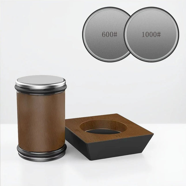 Ostrzałka do Noży Diamentowa na Drewnianej Platformie – Precyzyjne Ostrzenie, Stylowy Design, Łatwość Użytkowania 1