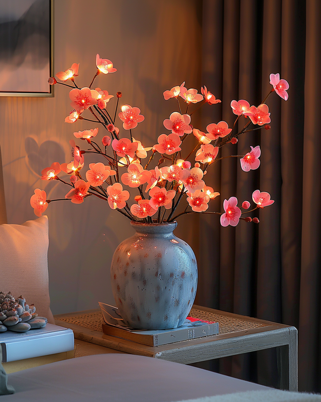 Oświetlenie Dekoracyjne - Magiczne Światła Gałęzi Oliwnej z Regulowanym Świetłem, 70 cm, Ciepły Biały, 120 LED 6