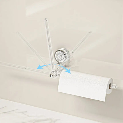 Paper Towel Holder Wall Mount with Rotatable Suction Cup – Transparent Plastic Kitchen Towel Hanger 1
