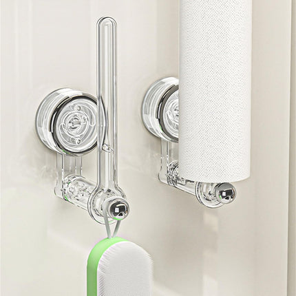 Paper Towel Holder Wall Mount with Rotatable Suction Cup – Transparent Plastic Kitchen Towel Hanger 2