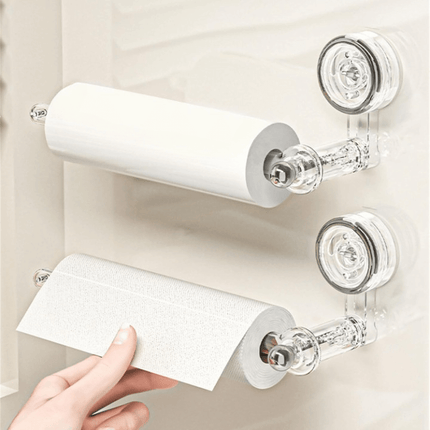 Paper Towel Holder Wall Mount with Rotatable Suction Cup – Transparent Plastic Kitchen Towel Hanger 3
