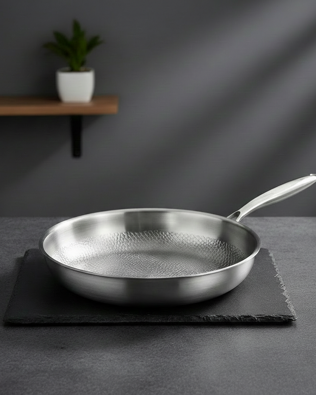 Patelnia tytanowa z naturalną powłoką nieprzywierającą – ultralekka, 28 cm, naczynia kuchenne bez PFAS 0