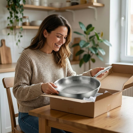 Patelnia tytanowa z naturalną powłoką nieprzywierającą – ultralekka, 28 cm, naczynia kuchenne bez PFAS 3