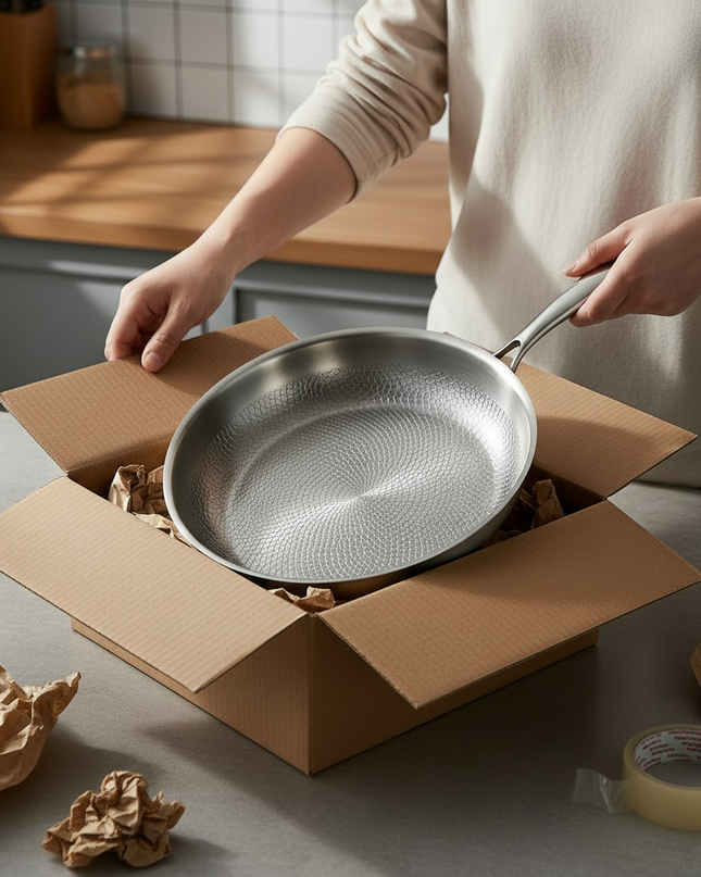 Patelnia tytanowa z naturalną powłoką nieprzywierającą – ultralekka, 28 cm, naczynia kuchenne bez PFAS 7