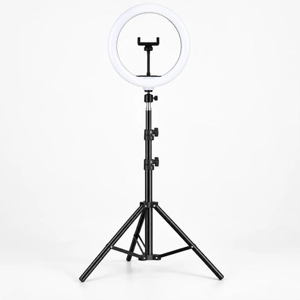 Pierścieniowa lampa LED z regulowanym statywem i uchwytem na telefon, idealna do fotografii i wideografii 1