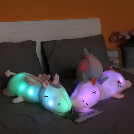 Pluszowa lampka nocna dla dzieci z kojącym światłem LED – miękka lampka nocna z jednorożcem 5