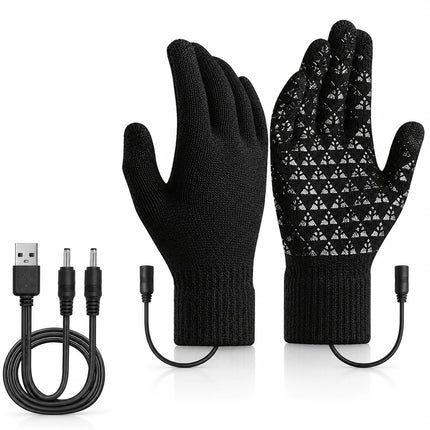 Podgrzewane rękawiczki USB z teksturowanym wzorem dłoni, dostępne w kolorze czarnym lub sz 0