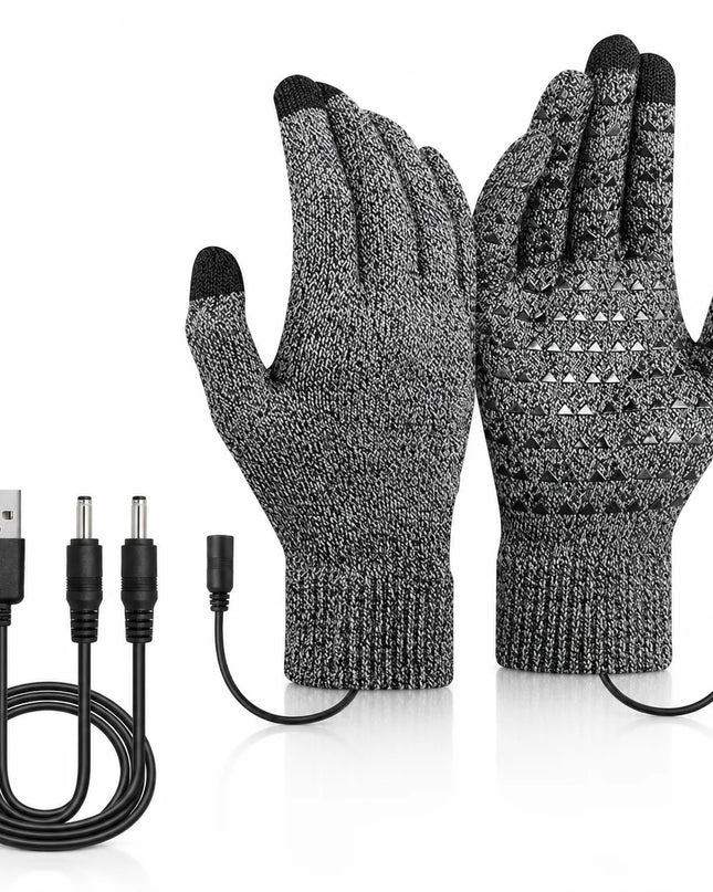Podgrzewane rękawiczki USB z teksturowanym wzorem dłoni, dostępne w kolorze czarnym lub sz 1