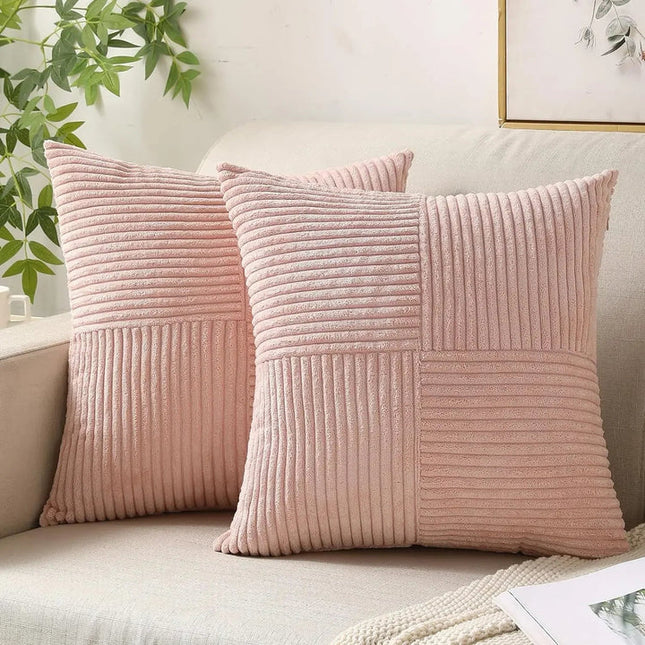 Poszewka na poduszkę z kordu 45 x 45 cm – miękka i wytrzymała tkanina – kolor żółty do nowoczesnego wystroju domu 1