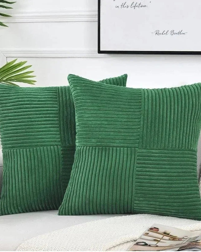Poszewka na poduszkę z kordu 45 x 45 cm – miękka i wytrzymała tkanina – kolor żółty do nowoczesnego wystroju domu 4