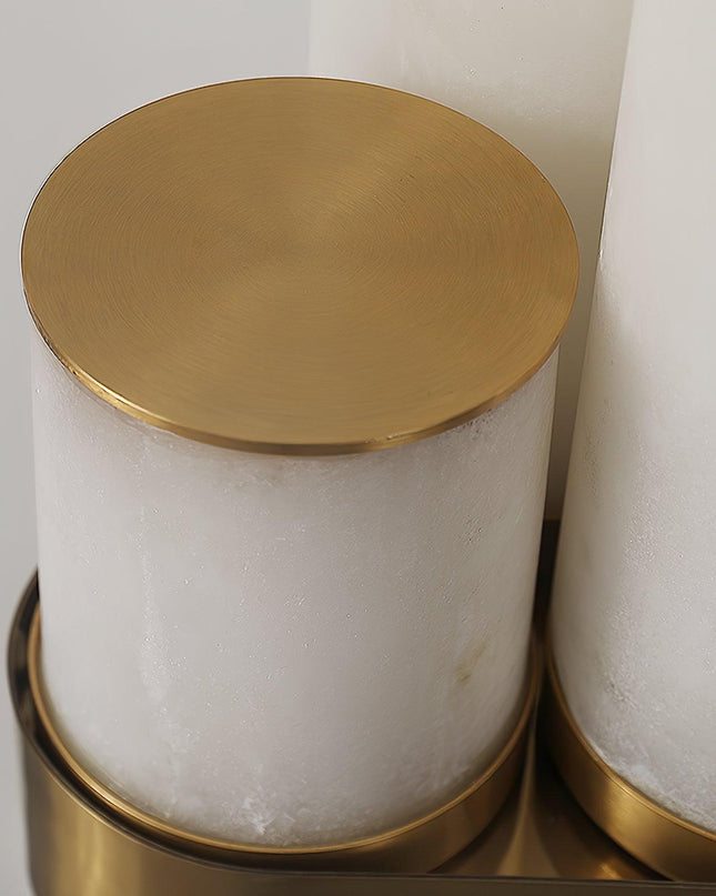 Potrójna Lampa Podłogowa z Alabastru, Nowoczesny Design, Zintegrowane LED, Wysokość 150 cm, Geometryczna Estetyka 7