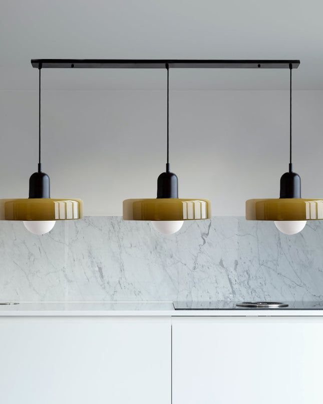 Potrójna Lampa Wisząca z Szklanymi Kloszami – Nowoczesne Oświetlenie do Jadalni i Salonu 3