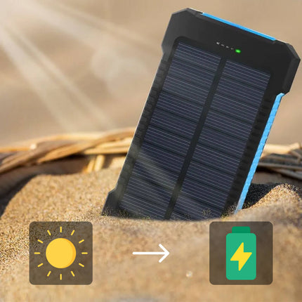 Powerbank solarny 20000 mAh z dwoma portami USB i wodoodporną konstrukcją – przenośna ładowarka do telefonów i tabletów 3