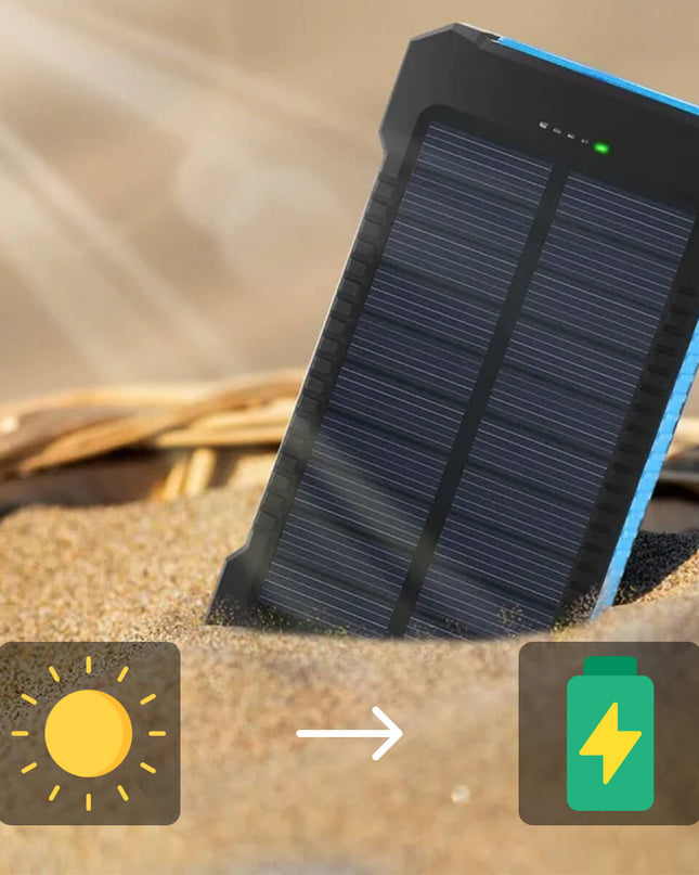 Powerbank solarny 20000 mAh z dwoma portami USB i wodoodporną konstrukcją – przenośna ładowarka do telefonów i tabletów 3