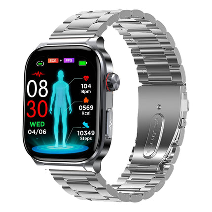 Profesjonalny Zegarek EKG z Monitorowaniem Tętna i Glukozy – AMOLED 1,96 Wodoodporny IP68 z Długim Czasem Pracy na Baterii 2