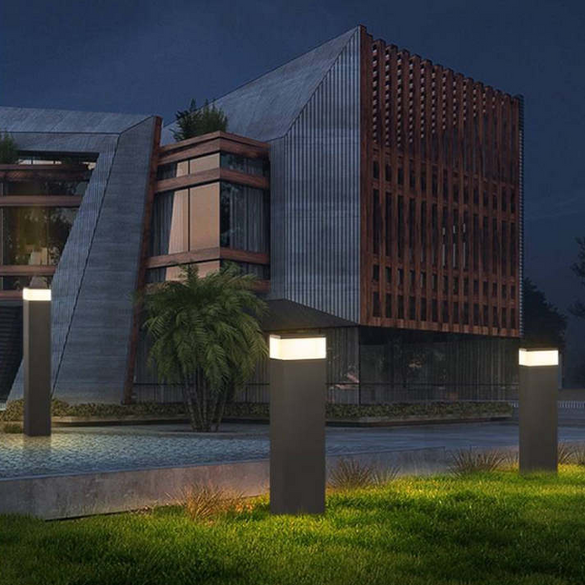 Prostokątna Lampa Zewnętrzna LED z Metalową Ramą – Nowoczesna Lampa Zewnętrzna Solarna do Ogrodu i Tarasu 3