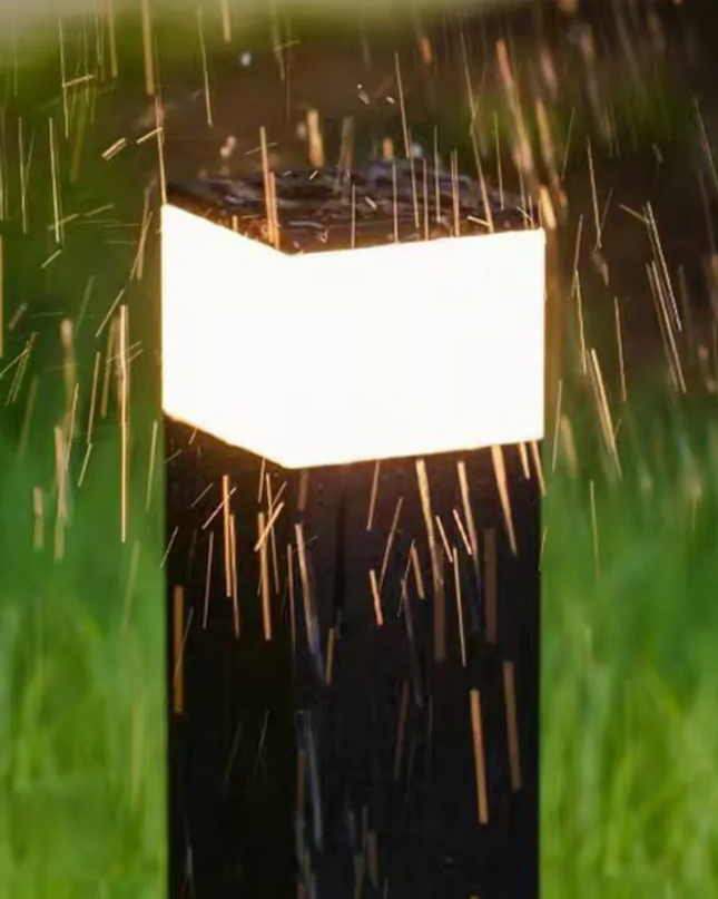 Prostokątna Lampa Zewnętrzna LED z Metalową Ramą – Nowoczesna Lampa Zewnętrzna Solarna do Ogrodu i Tarasu 4