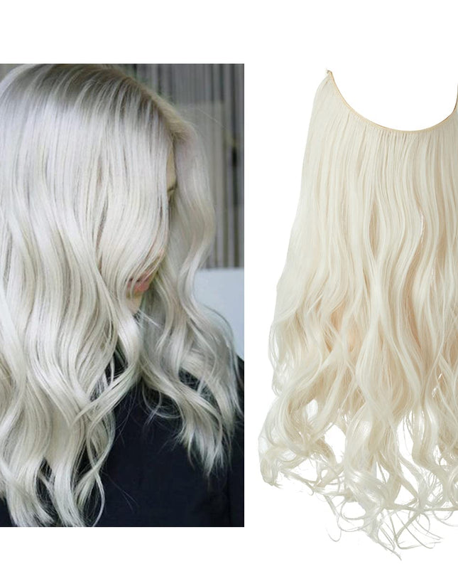 Przedłużanie włosów bezszwowe dla uzyskania objętości i naturalnego wyglądu – doczepiane włókna syntetyczne, długość 50 cm 0