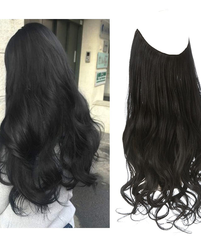 Przedłużanie włosów bezszwowe dla uzyskania objętości i naturalnego wyglądu – doczepiane włókna syntetyczne, długość 50 cm 11