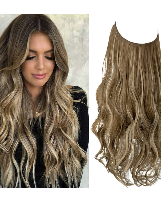 Przedłużanie włosów bezszwowe dla uzyskania objętości i naturalnego wyglądu – doczepiane włókna syntetyczne, długość 50 cm 12