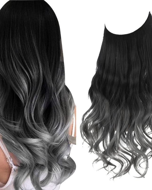 Przedłużanie włosów bezszwowe dla uzyskania objętości i naturalnego wyglądu – doczepiane włókna syntetyczne, długość 50 cm 13