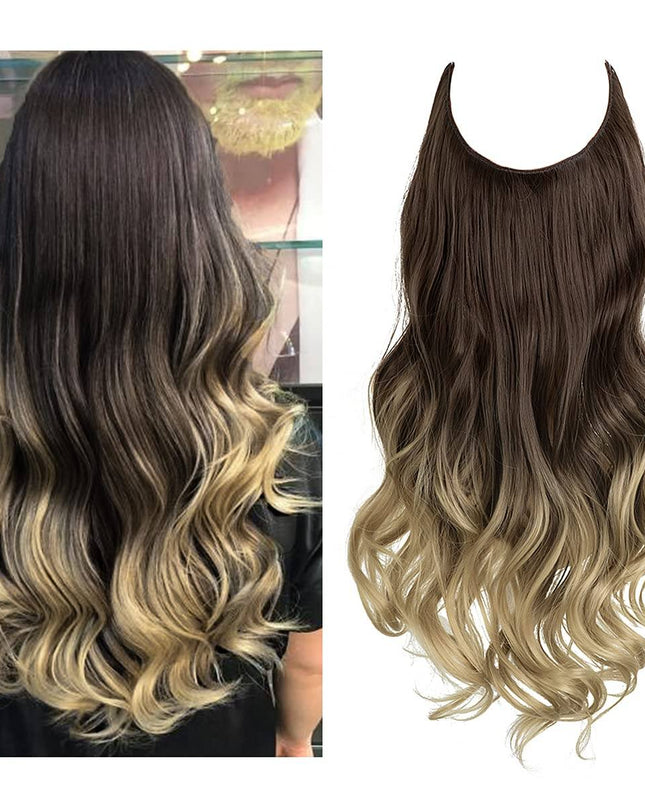 Przedłużanie włosów bezszwowe dla uzyskania objętości i naturalnego wyglądu – doczepiane włókna syntetyczne, długość 50 cm 15
