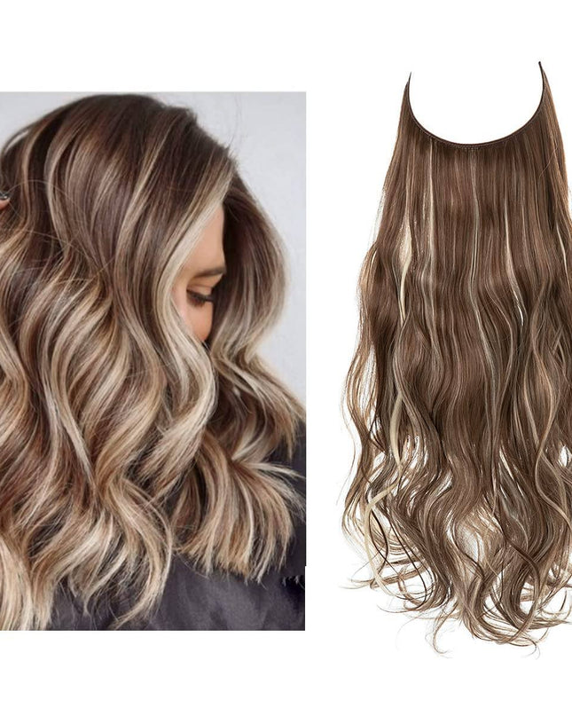 Przedłużanie włosów bezszwowe dla uzyskania objętości i naturalnego wyglądu – doczepiane włókna syntetyczne, długość 50 cm 17