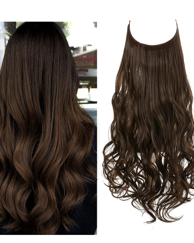 Przedłużanie włosów bezszwowe dla uzyskania objętości i naturalnego wyglądu – doczepiane włókna syntetyczne, długość 50 cm 18