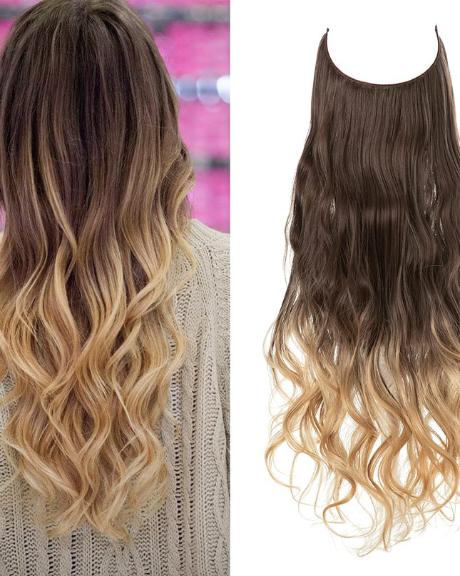 Przedłużanie włosów bezszwowe dla uzyskania objętości i naturalnego wyglądu – doczepiane włókna syntetyczne, długość 50 cm 28
