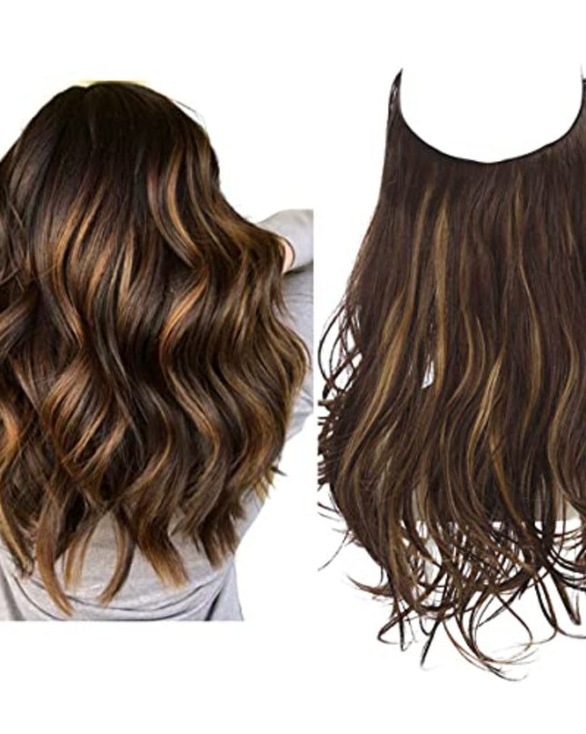 Przedłużanie włosów bezszwowe dla uzyskania objętości i naturalnego wyglądu – doczepiane włókna syntetyczne, długość 50 cm 29