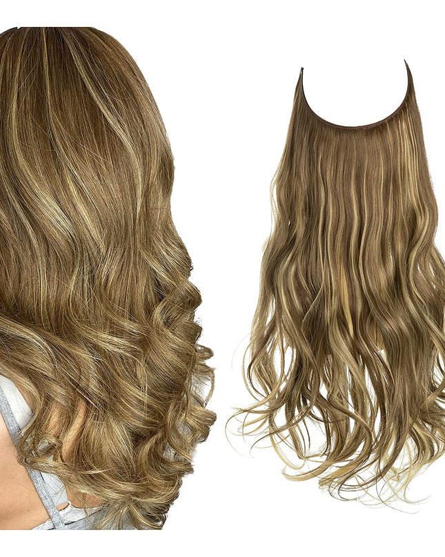 Przedłużanie włosów bezszwowe dla uzyskania objętości i naturalnego wyglądu – doczepiane włókna syntetyczne, długość 50 cm 5