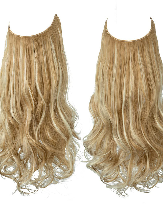 Przedłużanie włosów bezszwowe dla uzyskania objętości i naturalnego wyglądu – doczepiane włókna syntetyczne, długość 50 cm 7