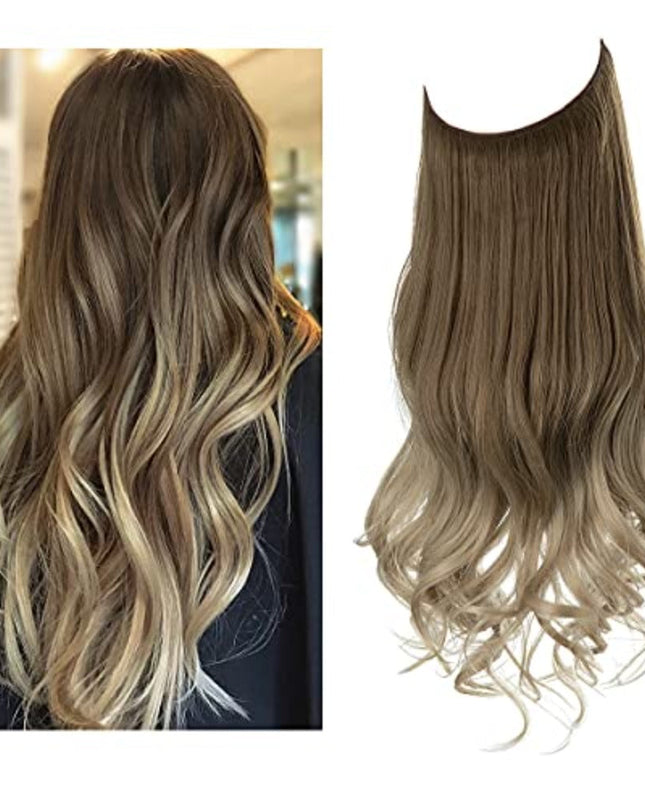 Przedłużanie włosów bezszwowe dla uzyskania objętości i naturalnego wyglądu – doczepiane włókna syntetyczne, długość 50 cm 9