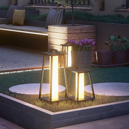 Przenośna Lampa Ogrodowa LED ze Stali Nierdzewnej – Latarnia do Ogrodu i na Balkon, Odporna na Wilgoć 7