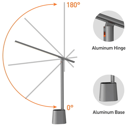 Przenośna Lampka Biurkowa LED z Funkcją Ściemniania – Kompaktowa i Składana Lampa na Biurko do Pracy i Czytania 3