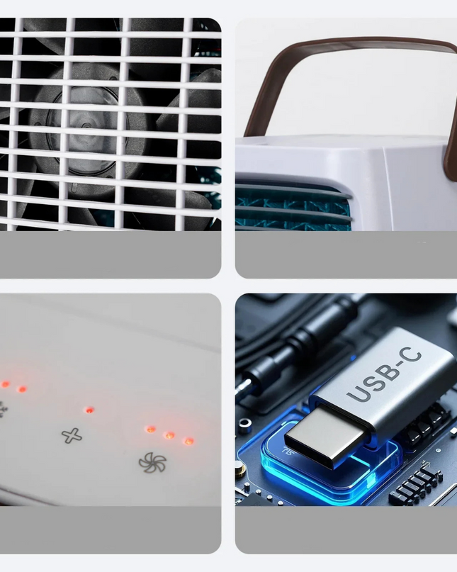 Przenośna chłodnica parowa z pilotem – klimatyzator stacjonarny zasilany przez USB 2