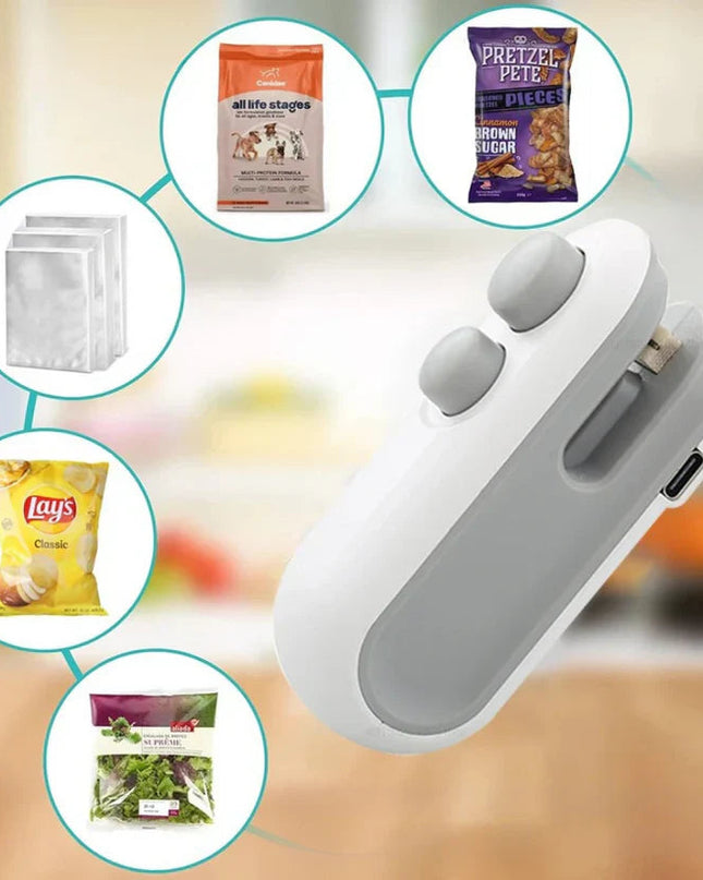 Przenośna mini zgrzewarka i obcinacz torebek do świeżej żywności – kompaktowa i lekka 3